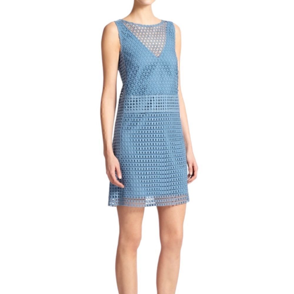 Tory Burch Crescent Guipure Lace Dress Blue